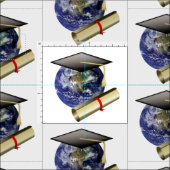 Tissu Casquette/Diplôme de classe mondiale (Carreau)