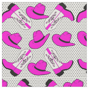 Tissu Casquettes roses de bottes de cowboy sur le petit