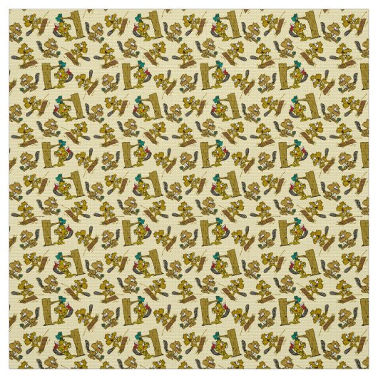 Tissu Castors mignons partout ! (Échantillon)