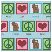 Tissu Castors Peace Love (Fermer)