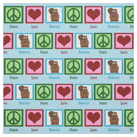Tissu Castors Peace Love (Échantillon)