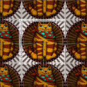 Tissu Cat du sud-ouest (Carreau)