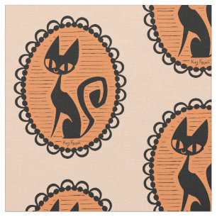 Tissu Cat noir rétro