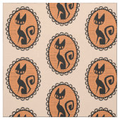 Tissu Cat noir rétro (Échantillon)