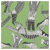 Tissu cat party vert (Fermer)