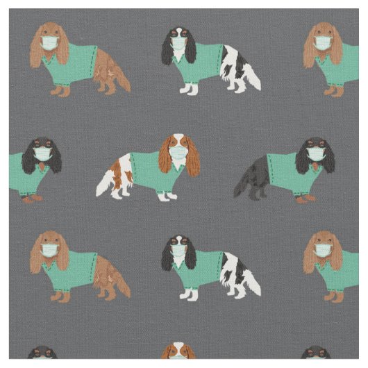 Tissu Cavalier le roi Charles Spaniel au charbon de bois (Fermer)