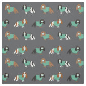 Tissu Cavalier le roi Charles Spaniel au charbon de bois (Échantillon)