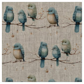 Tissu Célébration des Inséparables rustiques du bois (Fermer)