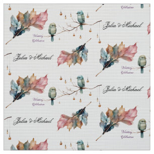 Tissu Célébration des Inséparables rustiques du bois