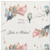 Tissu Célébration des Inséparables rustiques du bois (Détail)