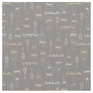 Tissu Célébrations de Champagne sur Grey