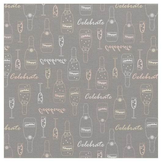 Tissu Célébrations de Champagne sur Grey (Fermer)