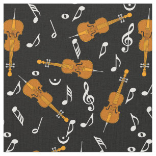 Tissu Cellos Music Notes Motif