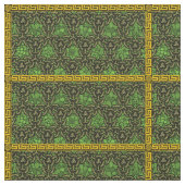 Tissu celtique de knotwork en vert et or (Fermer)