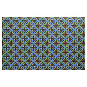 Tissu Cercle, coloré, anneau arc-en-ciel sur noir