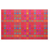 Tissu Cercles cardiaques multicolores sur rouge (Fat Quarter)