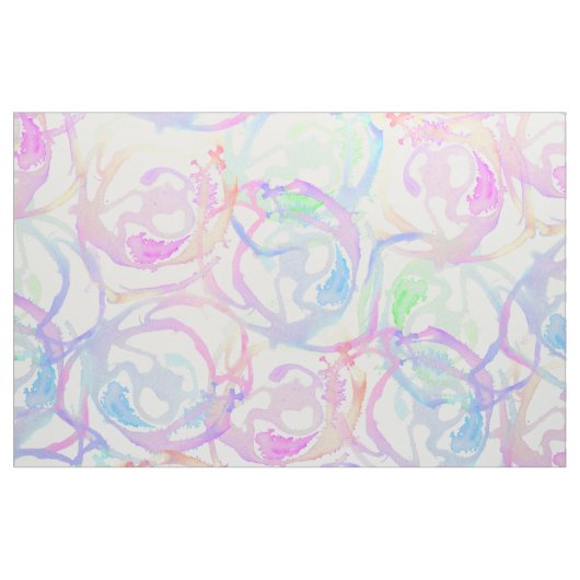 Tissu Cercles colorés d'abrégé sur traçage d'aquarelle (Yard)