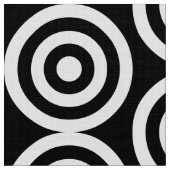 Tissu Cercles concentrés - Blanc sur Noir (Fermer)
