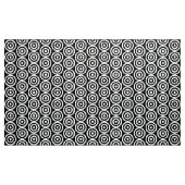 Tissu Cercles concentrés - Blanc sur Noir (Yard)