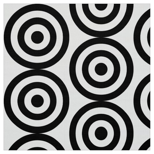 Tissu Cercles concentriques - noir sur le blanc (Échantillon)