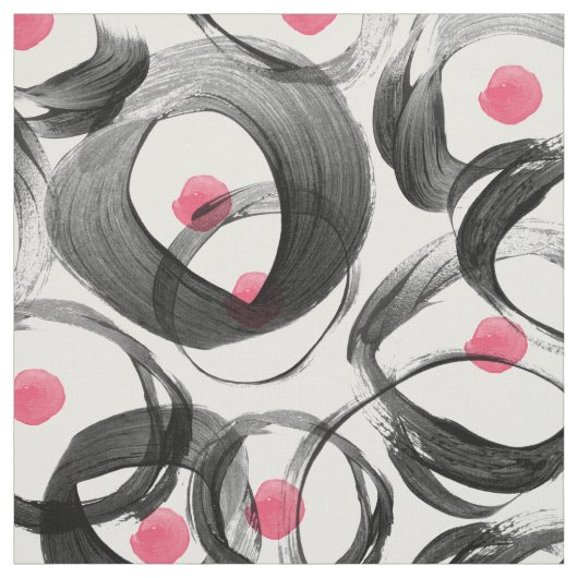 Tissu Cercles d'aquarelle rose Abstrait points (Échantillon)