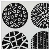 Tissu Cercles décoratifs - noirs et blancs (Fermer)