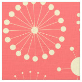 Tissu Cercles Jaune et Corail Modernes (Détail)