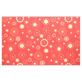 Tissu Cercles Jaune et Corail Modernes (Yard)