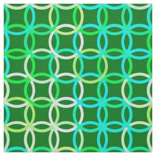 Tissu Cercles modernes du milieu du siècle, tons verts (Échantillon)