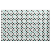 Tissu Cercles modernes Points Blanc Black Aqua Fabric (Yard)