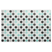 Tissu Cercles modernes Points Blanc Black Aqua Fabric (Fat Quarter)
