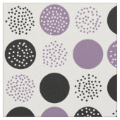 Tissu Cercles modernes Points Blanc Black Plum Fabric (Fermer)