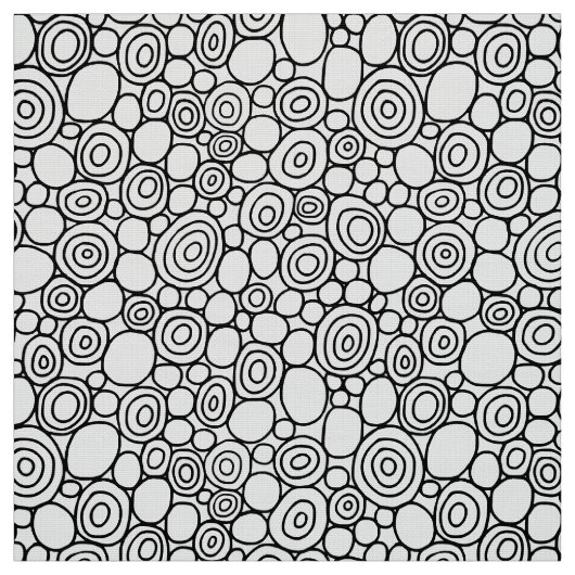 Tissu Cercles Motif 210819 - Noir et blanc (Échantillon)
