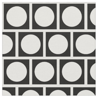 Tissu Cercles noirs et blancs et Carrés