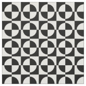 Tissu Cercles noirs et Carré (Échantillon)