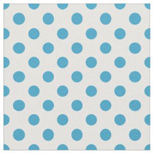 Tissu Cercles Pois bleu paon