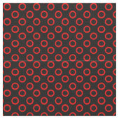 Tissu Cercles rouges avec noir (Fermer)