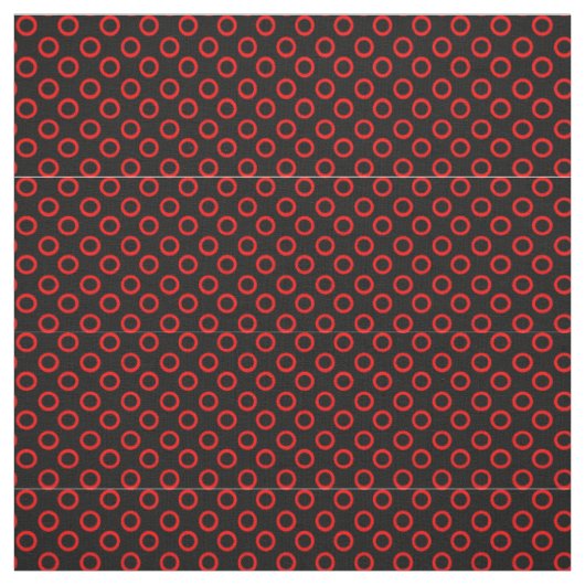 Tissu Cercles rouges avec noir (Échantillon)