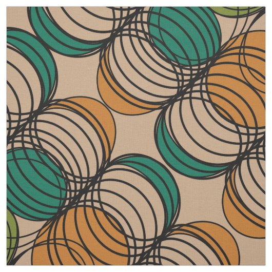 Tissu Cercles spiro-graphiques rétrospectifs Abstraits (Échantillon)