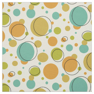 Tissu Cercles Tremblement Colorés Mi-Siècle moderne