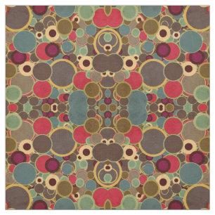 Tissu Cercles vintages du milieu du siècle Fabric Motif