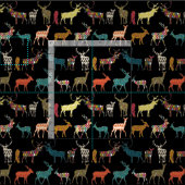 Tissu cerf à motif noir (Carreau)