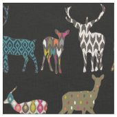 Tissu cerf à motif noir (Fermer)