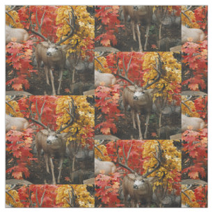 Tissu Cerf à queue blanche en automne