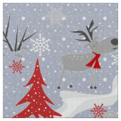 Tissu Cerf de Noël dans la forêt. (Fermer)