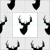 Tissu Cerf noir (Carreau)