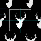 Tissu Cerf noir et blanc (Carreau)