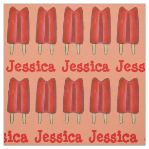 Tissu Cerise Twin Pop Rouge Popsicle Lollies de glace Ét
