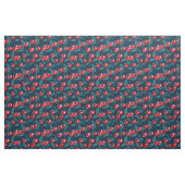 Tissu Cerises rouges sur bleu foncé (Yard)