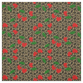 Tissu cerisier léopard en forme de coeur rocailleux (Échantillon)